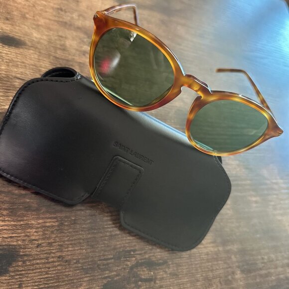 ? Saint Laurent Round Sunglasses‎ - Havana Green main image 5